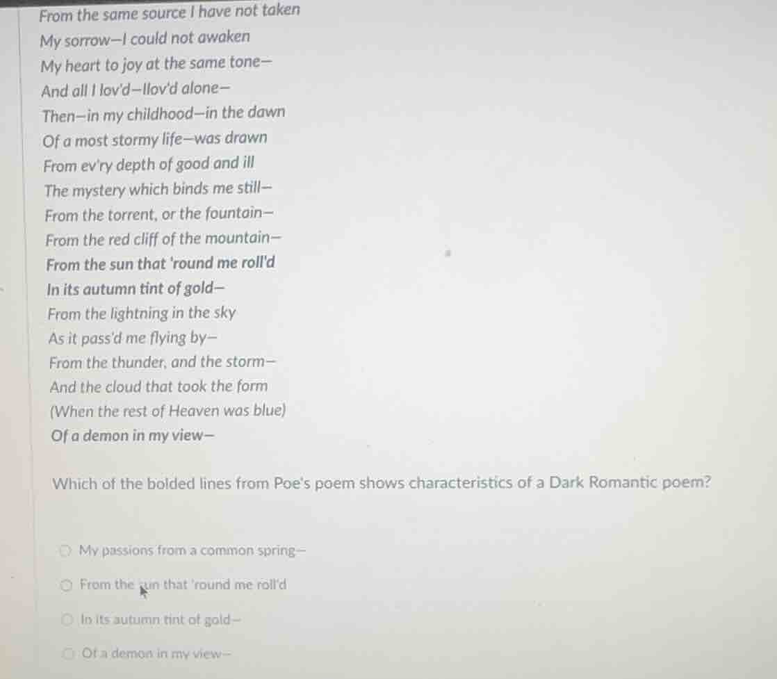 from the same source i have not taken my sorrow—i could not awaken my h…