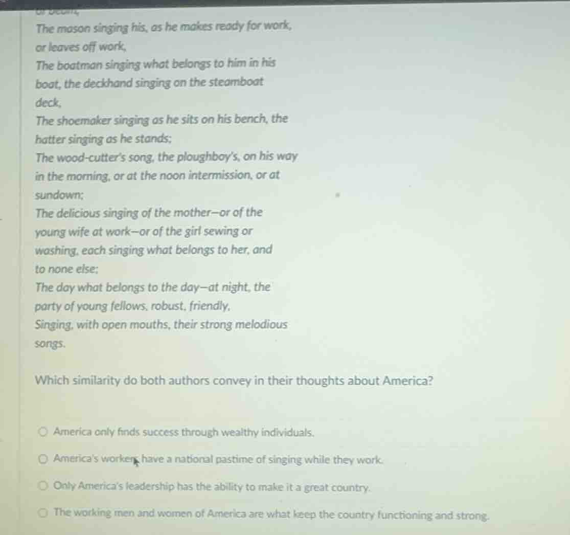 the mason singing his, as he makes ready for work, or leaves off work, …