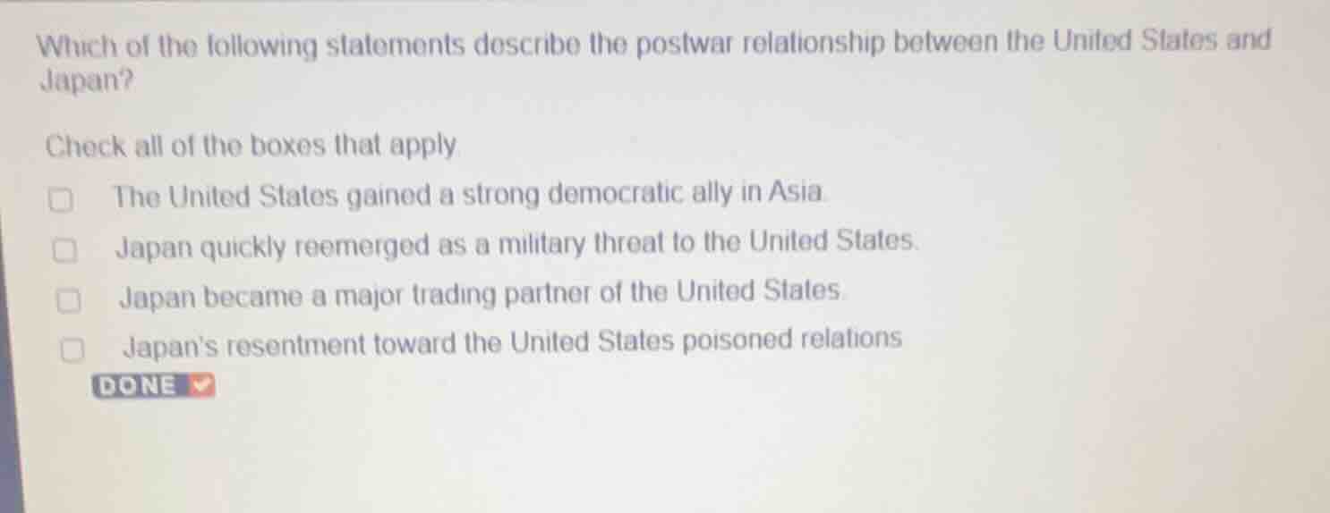 which of the following statements describe the postwar relationship bet…