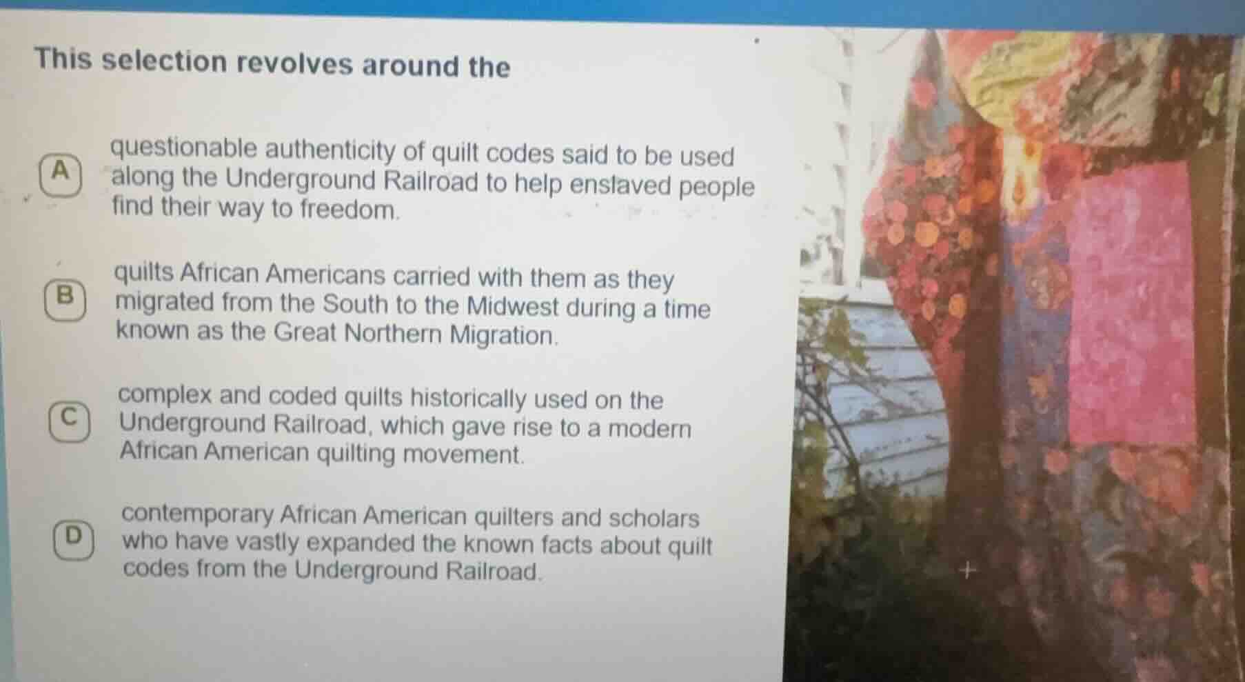 this selection revolves around the a questionable authenticity of quilt…