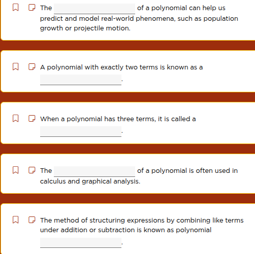 the ____________ of a polynomial can help us predict and model real - w…