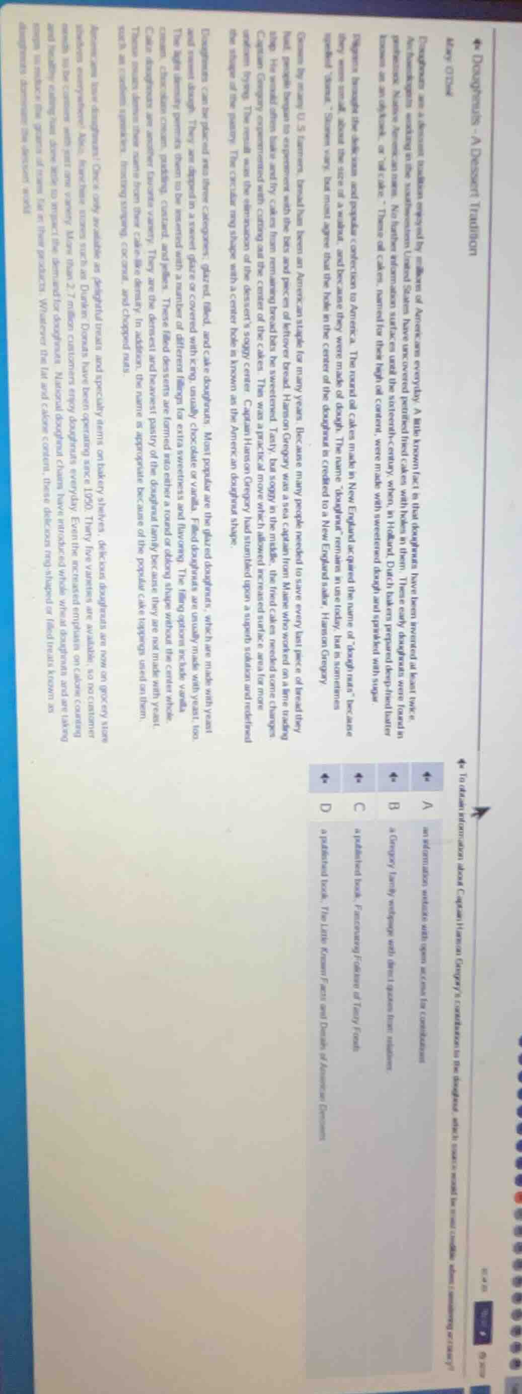 to obtain information about captain hanson gregory’s contribution to th…