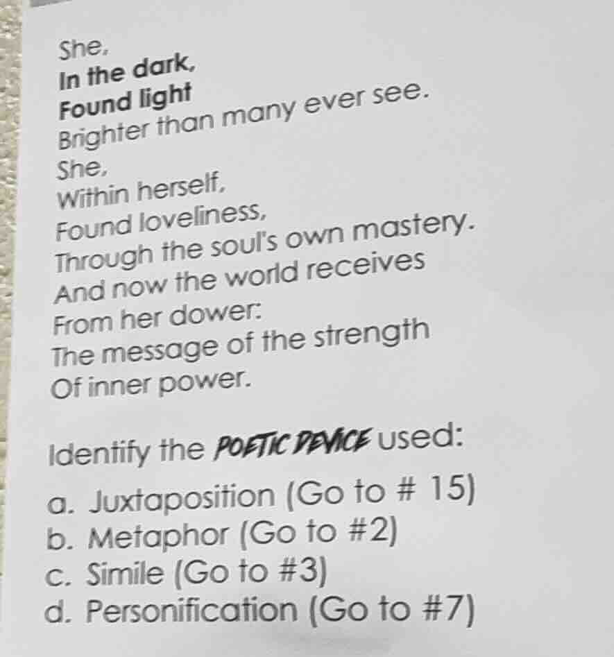 she, in the dark, found light brighter than many ever see. she, within …