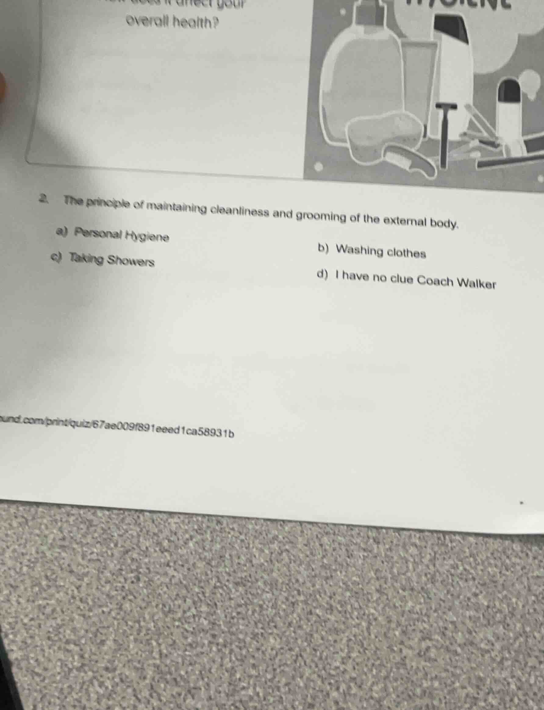 2. the principle of maintaining cleanliness and grooming of the externa…