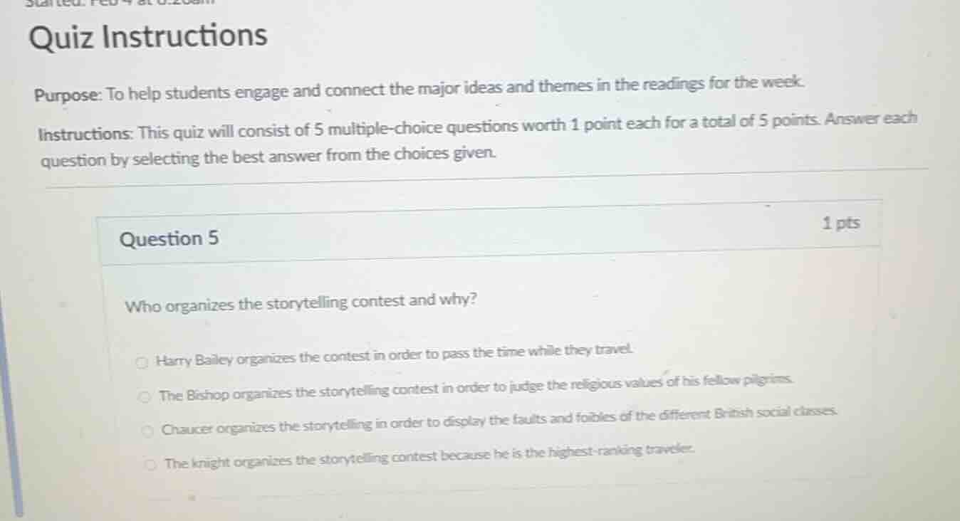 quiz instructions purpose: to help students engage and connect the majo…