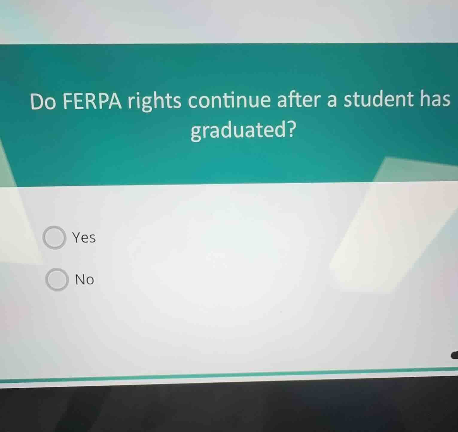 do ferpa rights continue after a student has graduated? yes no