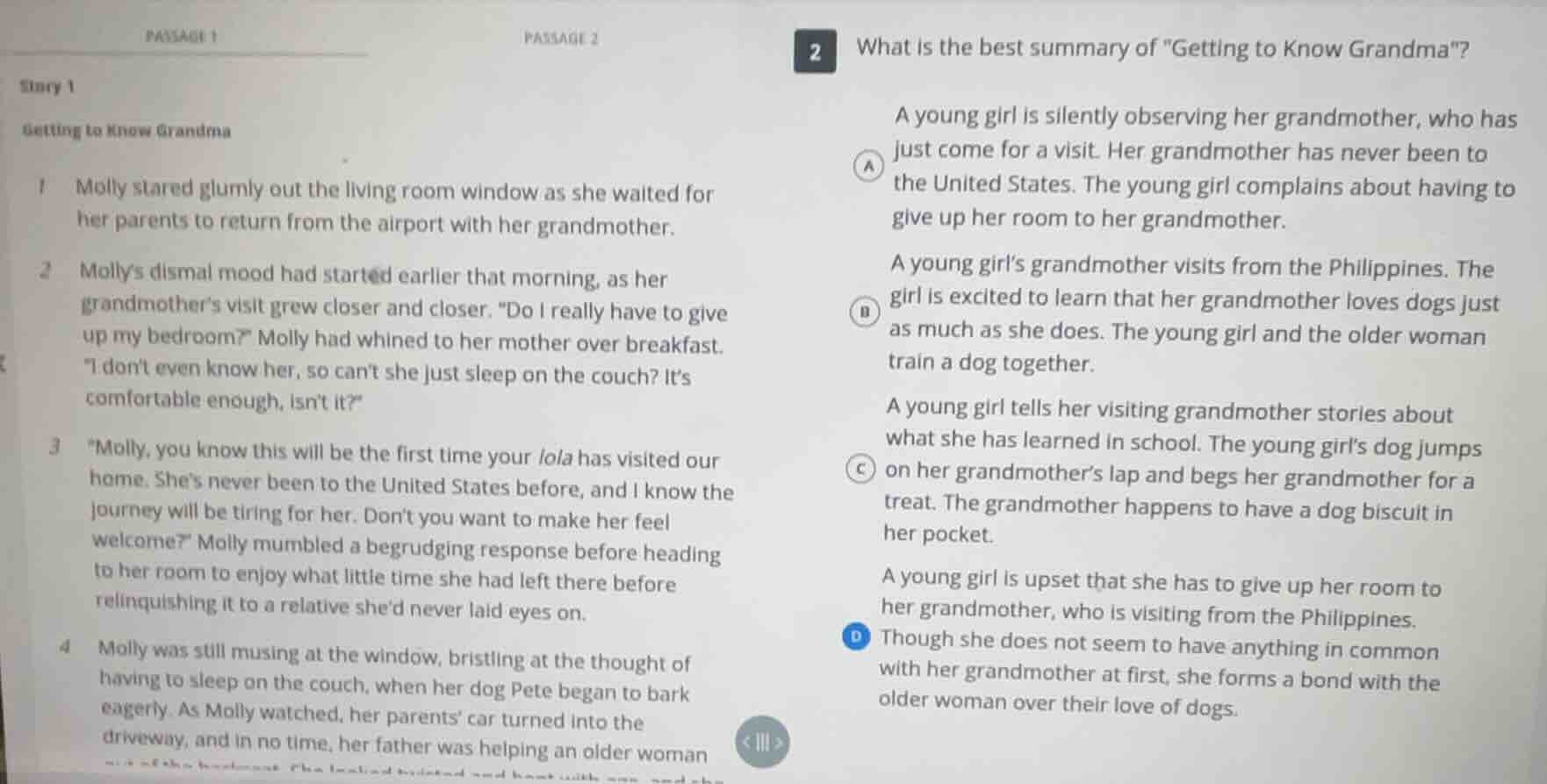 passage 1 story 1 getting to know grandma 1 molly stared glumly out the…