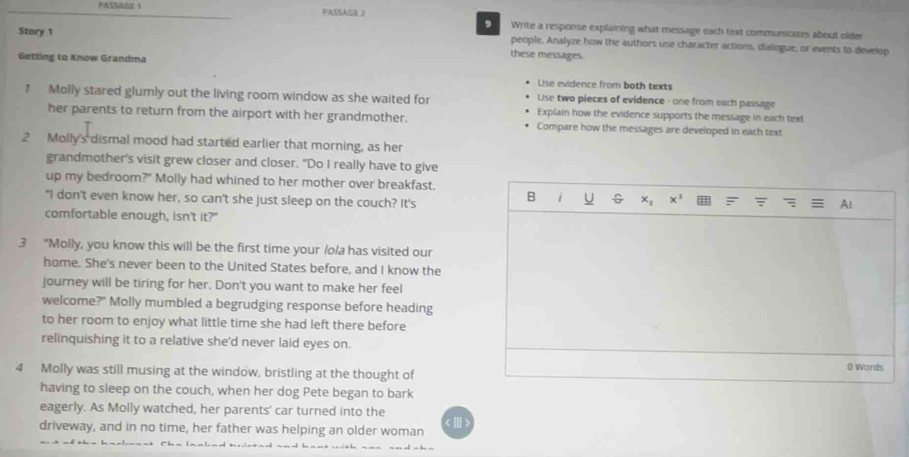 passage 1 story 1 getting to know grandma 1 molly stared glumly out the…