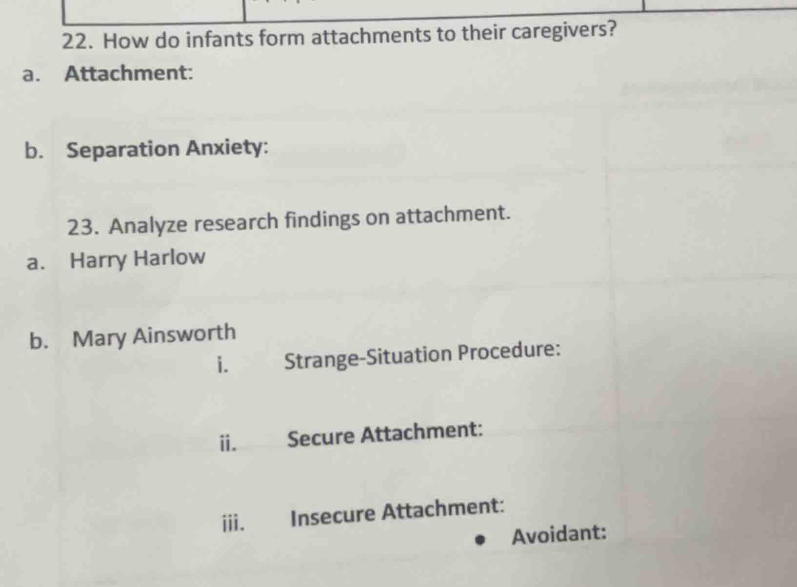 22. how do infants form attachments to their caregivers? a. attachment:…