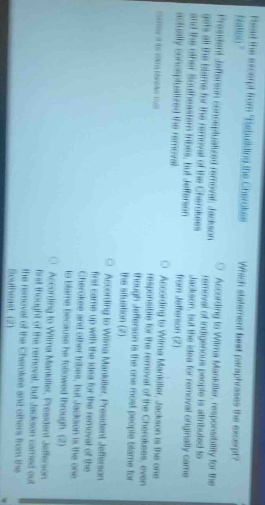 read this excerpt from edefining the cherokee nation\. president jeffer…