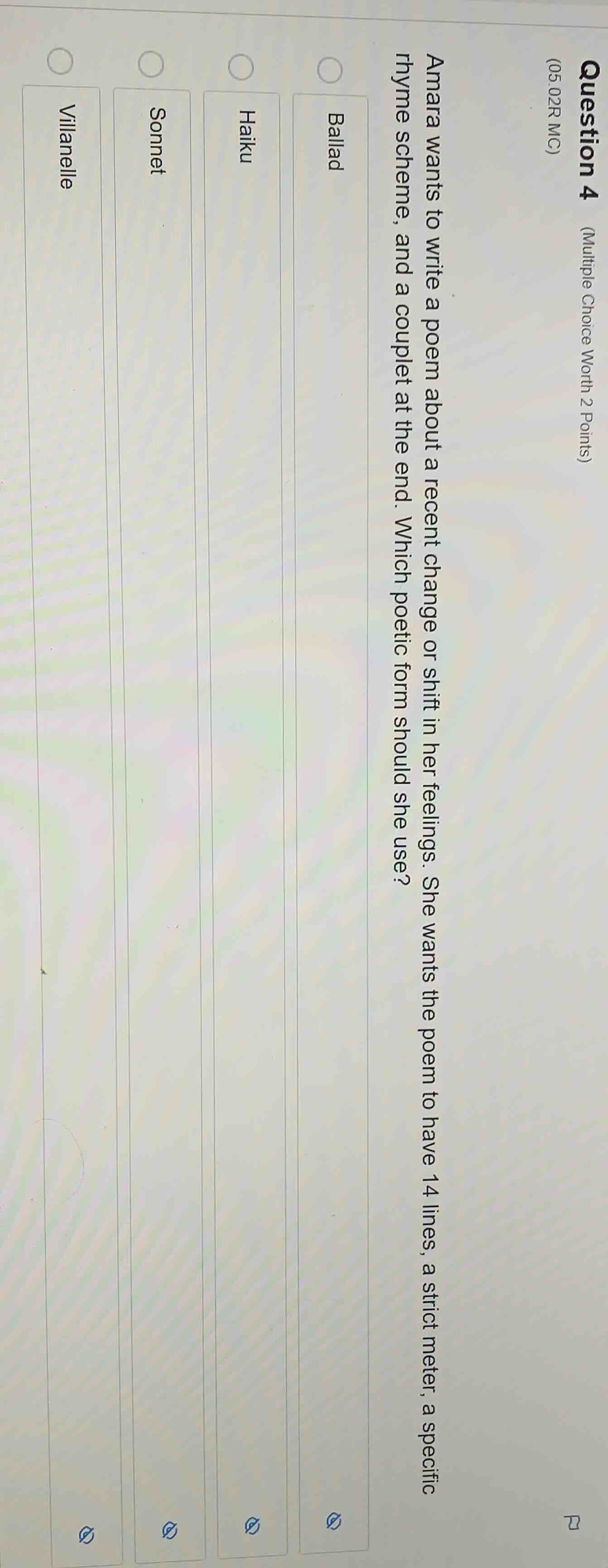 question 4 (multiple choice worth 2 points) (05.02r mc) amara wants to …