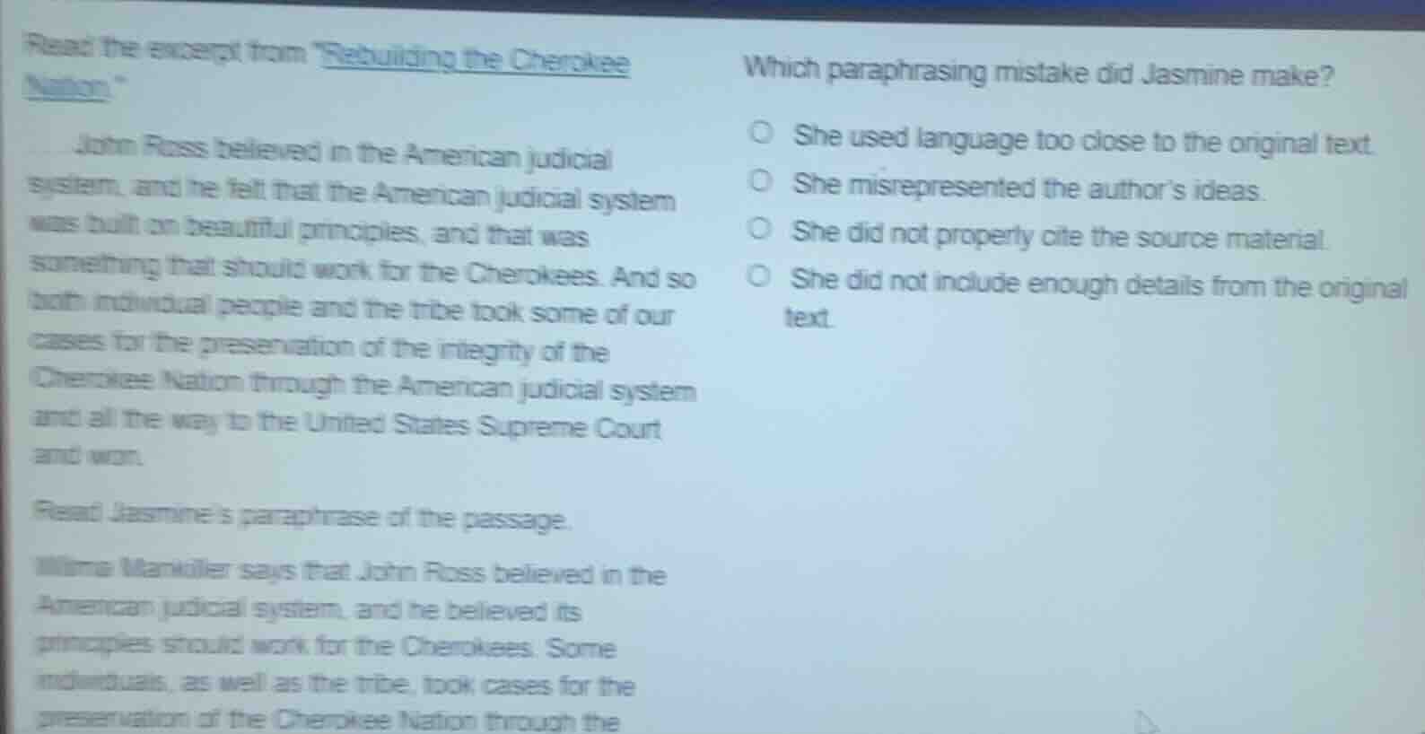 read the excerpt from ebuilding the cherokee nation\ john ross believed…