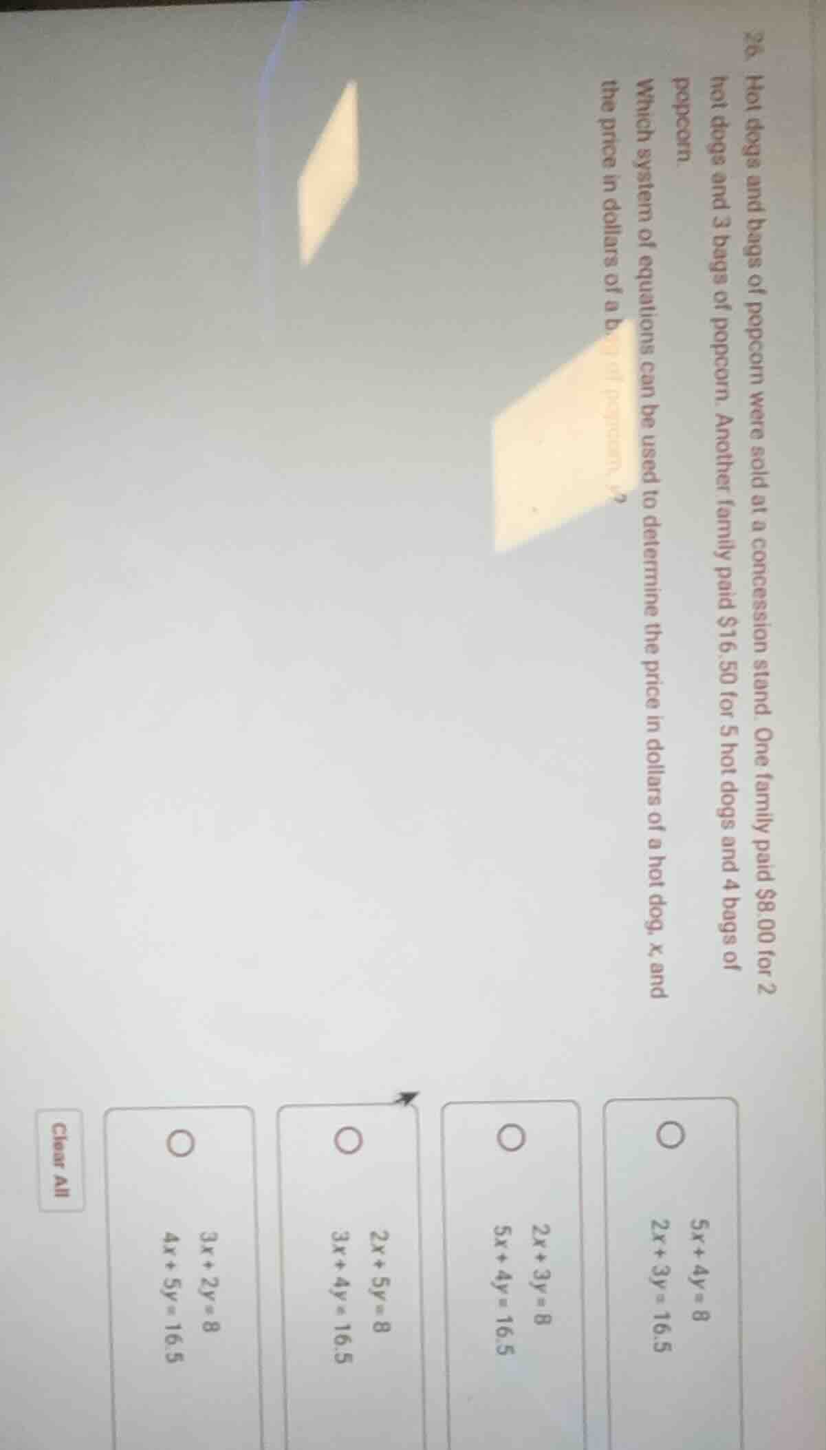 26. hot dogs and bags of popcorn were sold at a concession stand. one f…