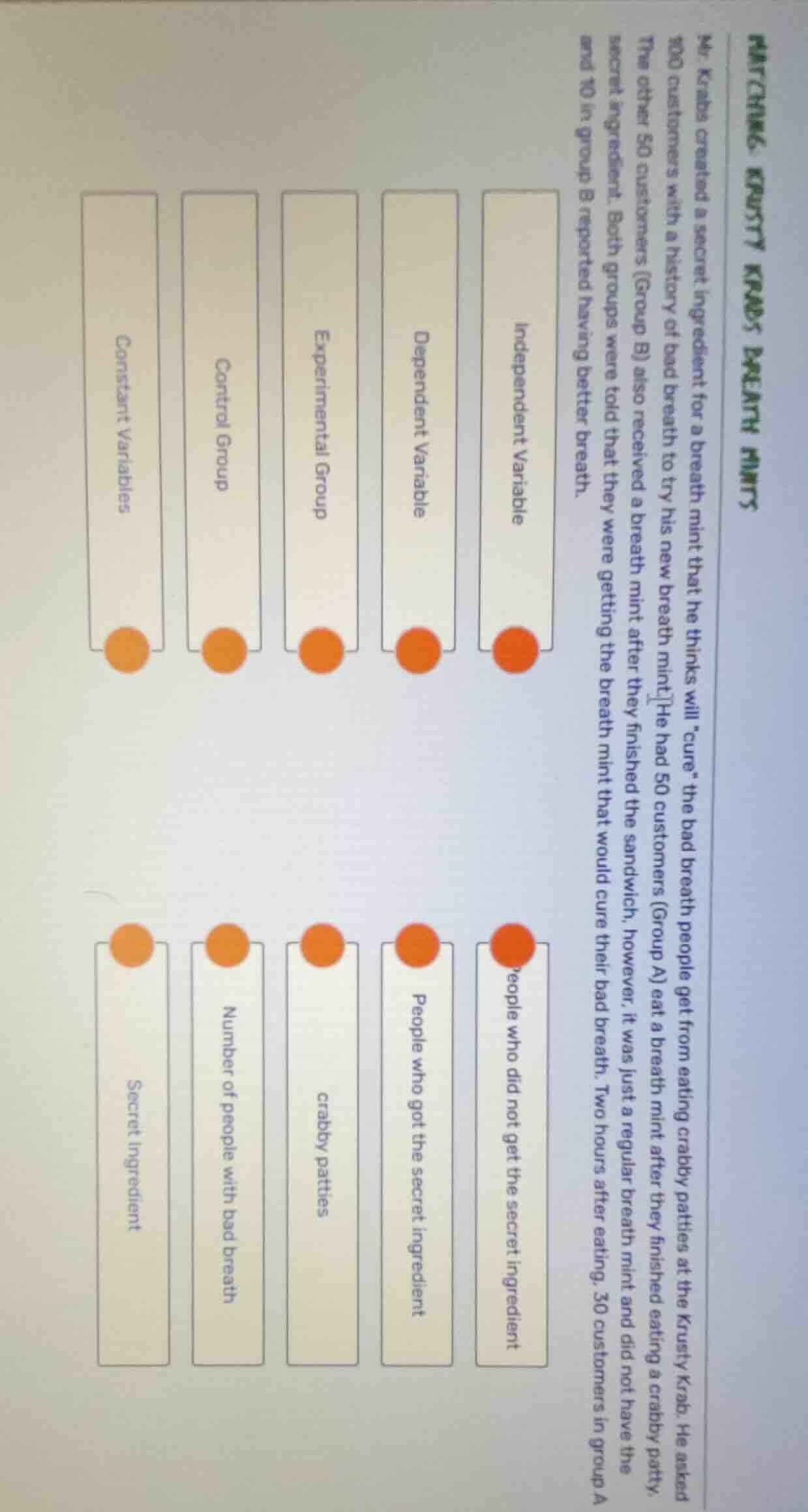 matching: krusty krabs breath mints mr. krabs created a secret ingredie…