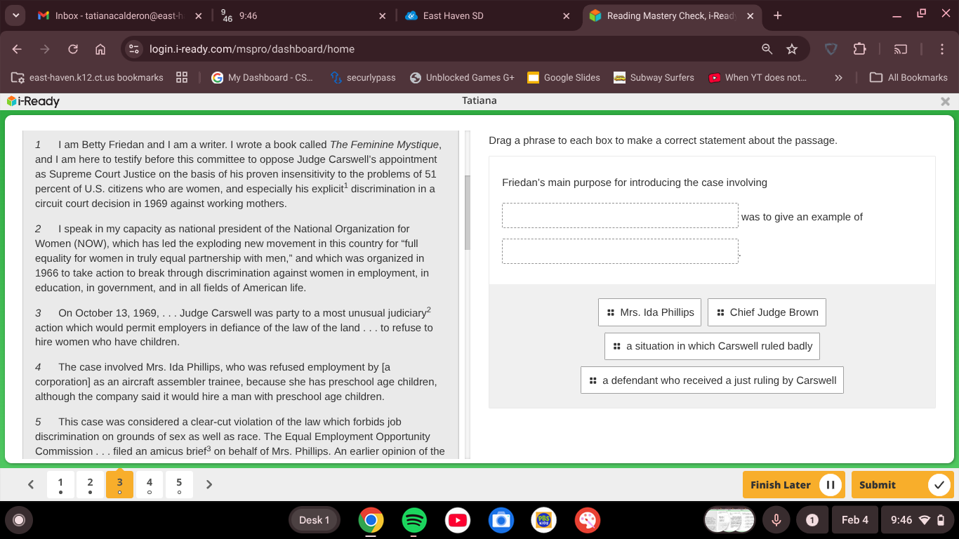 1 i am betty friedan and i am a writer. i wrote a book called the femin…
