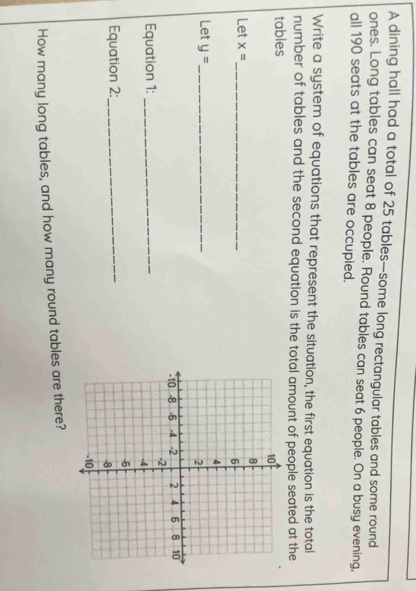 a dining hall had a total of 25 tables—some long rectangular tables and…