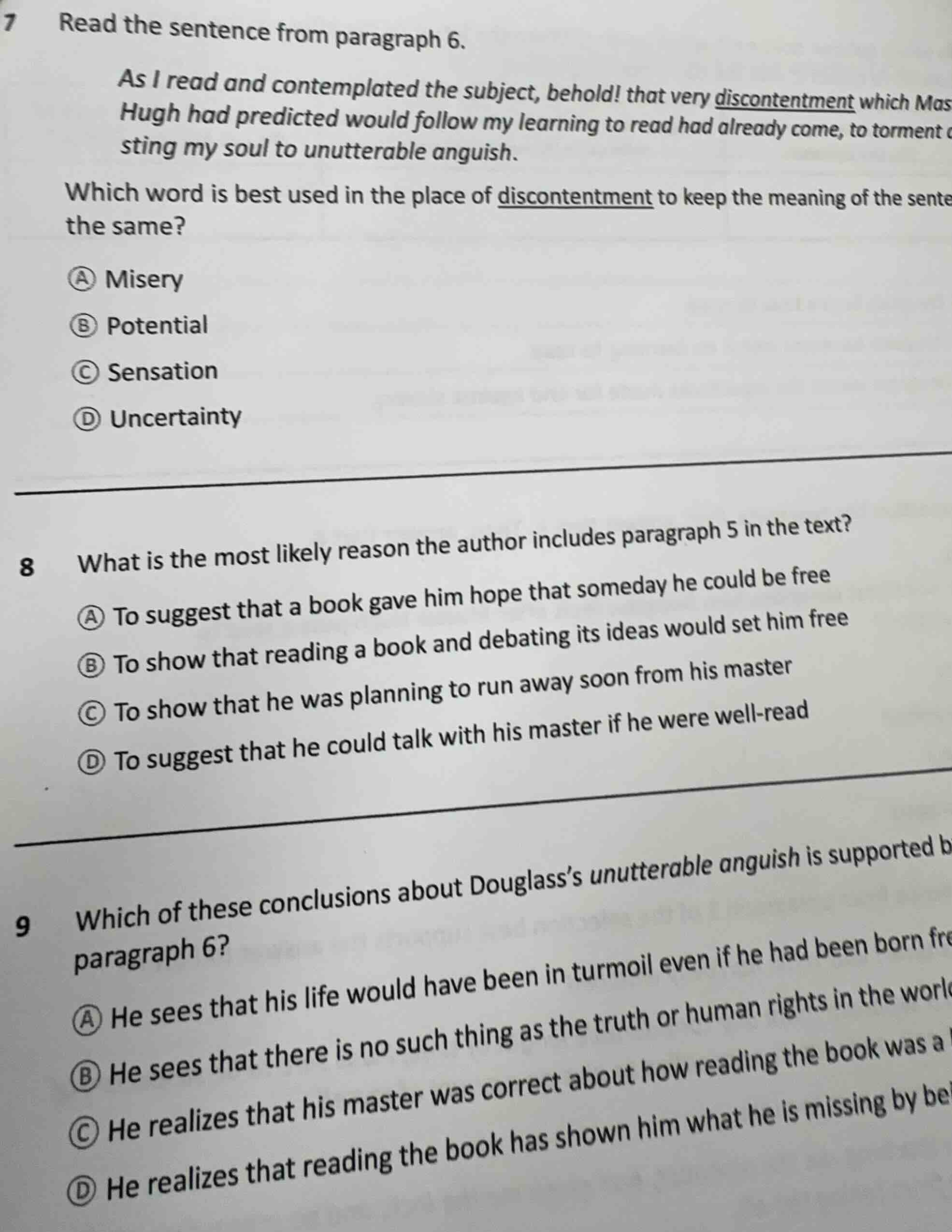 7 read the sentence from paragraph 6. as i read and contemplated the su…