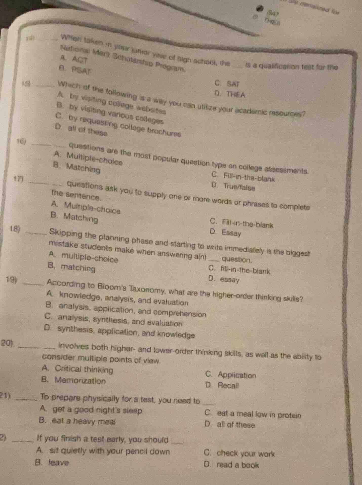 14. when taken in your junior year of high school, the ___ is a qualifi…