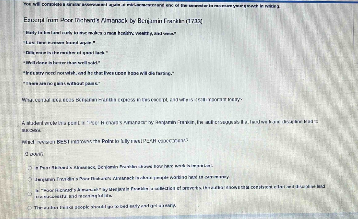 you will complete a similar assessment again at mid - semester and end …