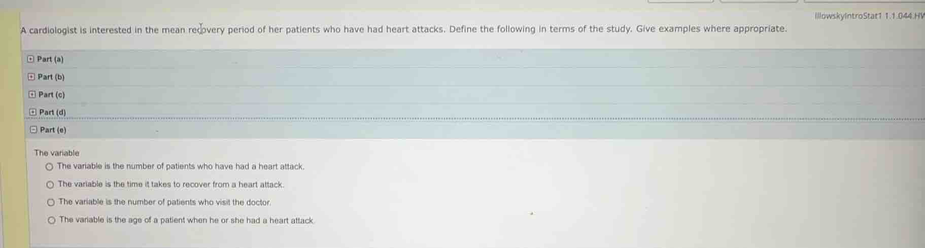 a cardiologist is interested in the mean recovery period of her patient…