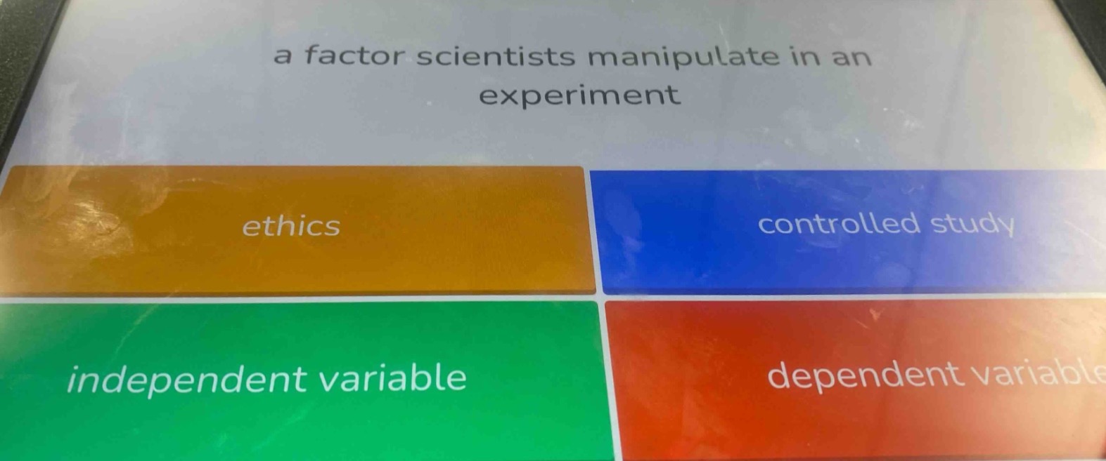 a factor scientists manipulate in an experiment ethics controlled study…