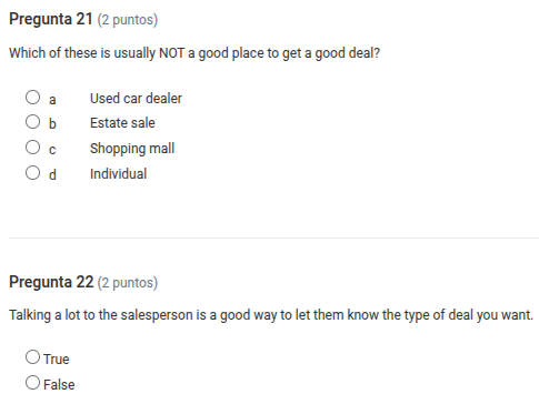 pregunta 21 (2 puntos) which of these is usually not a good place to ge…