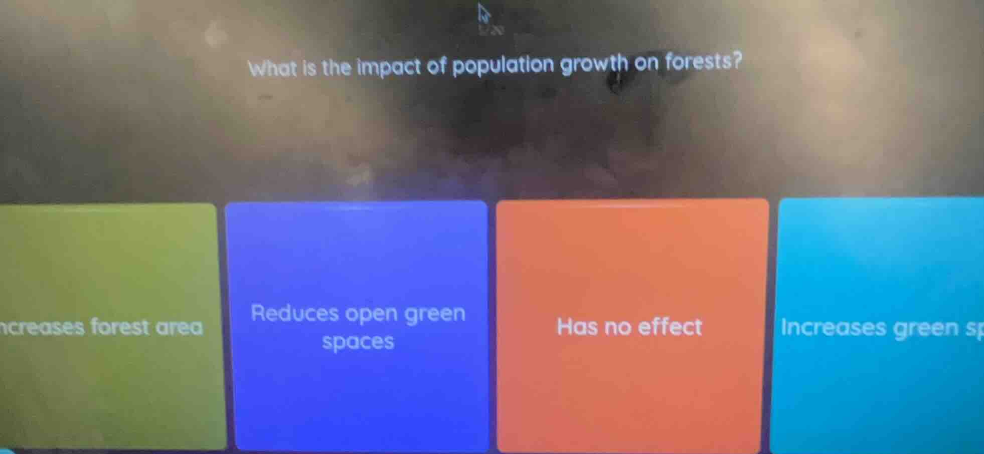 what is the impact of population growth on forests? increases forest ar…