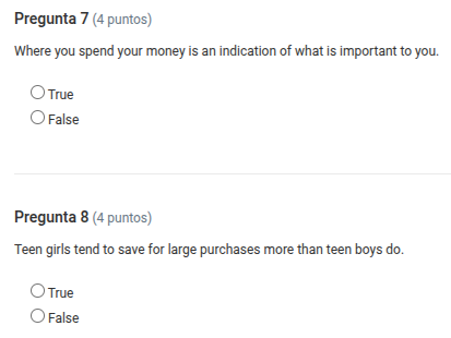 pregunta 7 (4 puntos) where you spend your money is an indication of wh…