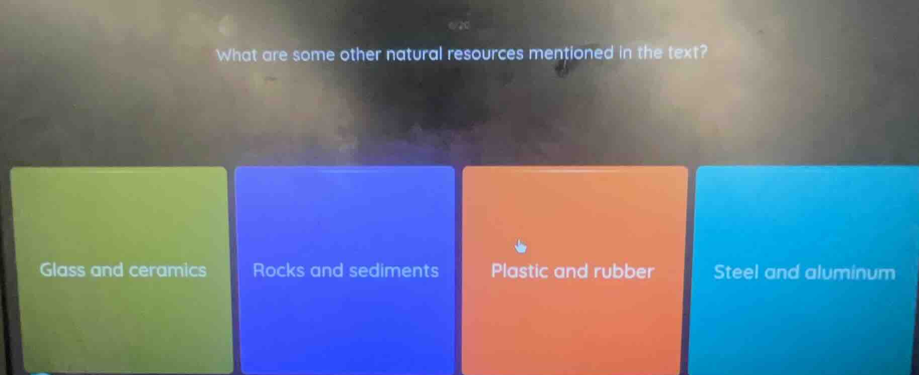 what are some other natural resources mentioned in the text? glass and …