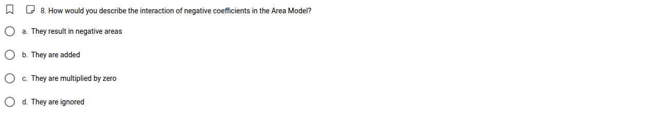 8. how would you describe the interaction of negative coefficients in t…