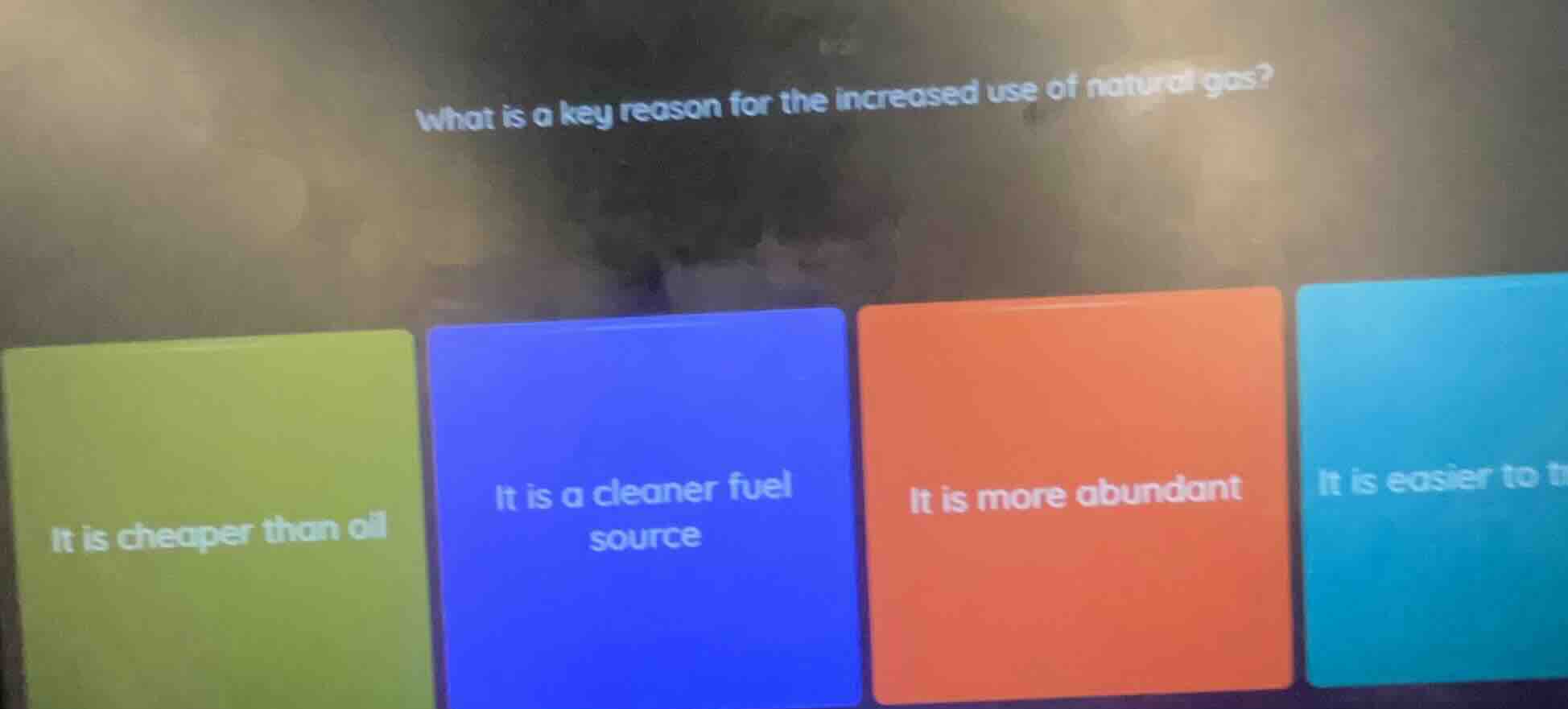 what is a key reason for the increased use of natural gas? it is cheape…