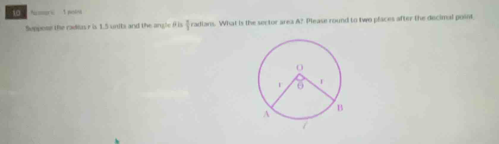 suppose the radius r is 1.5 units and the angle \\(\\theta\\) is \\(\\f…