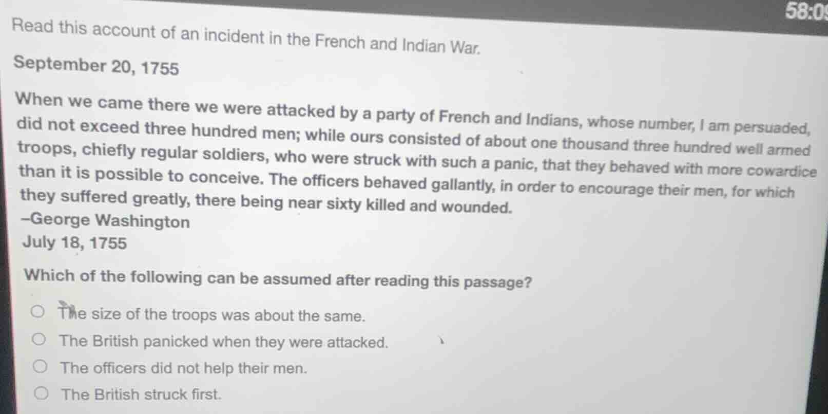 read this account of an incident in the french and indian war. septembe…