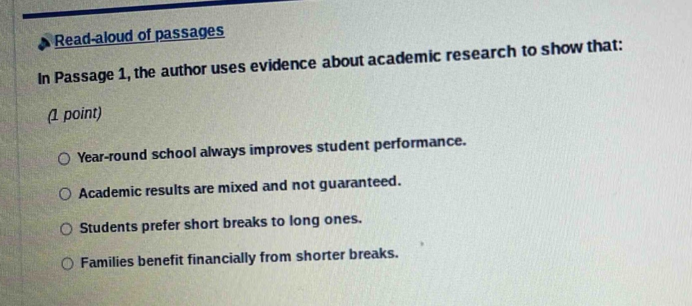 read - aloud of passages in passage 1, the author uses evidence about a…