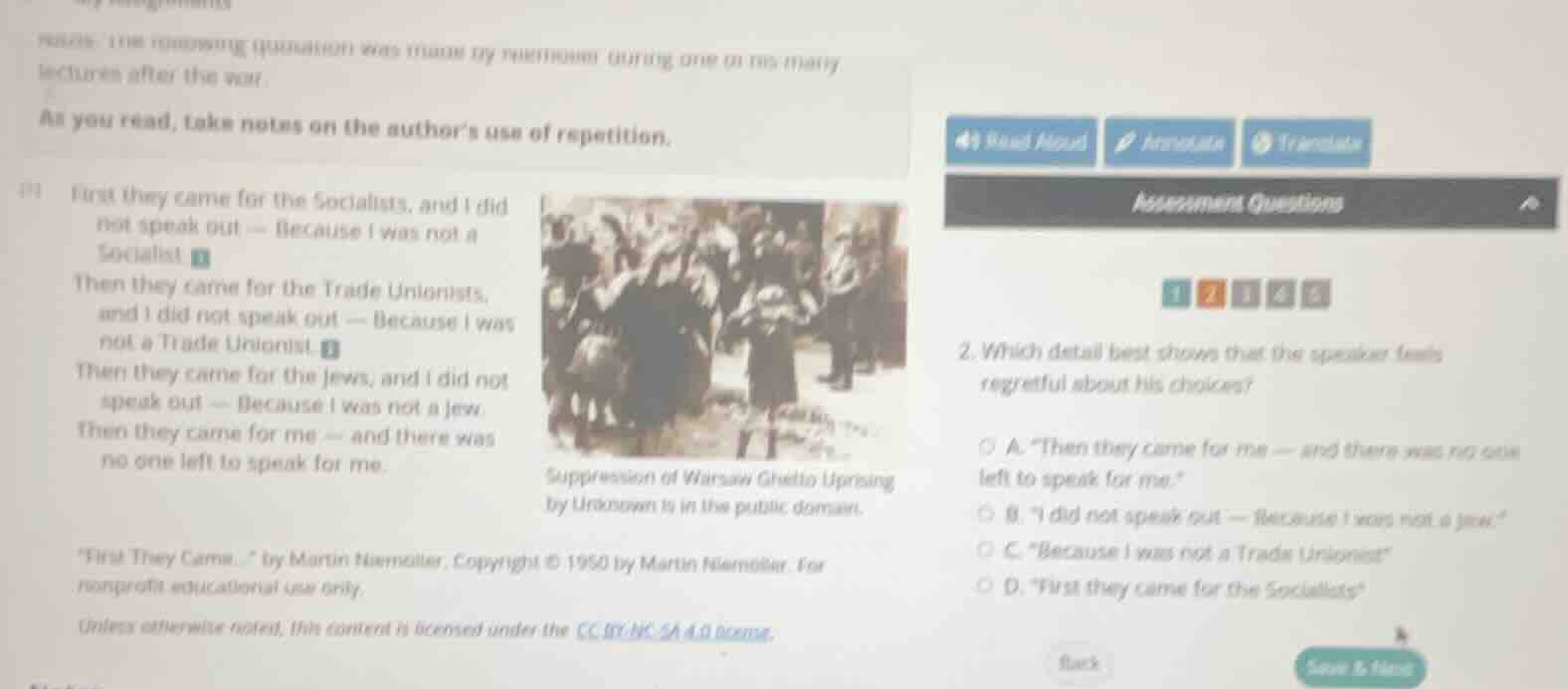 note: the following quotation was made by niemöller during one of his m…