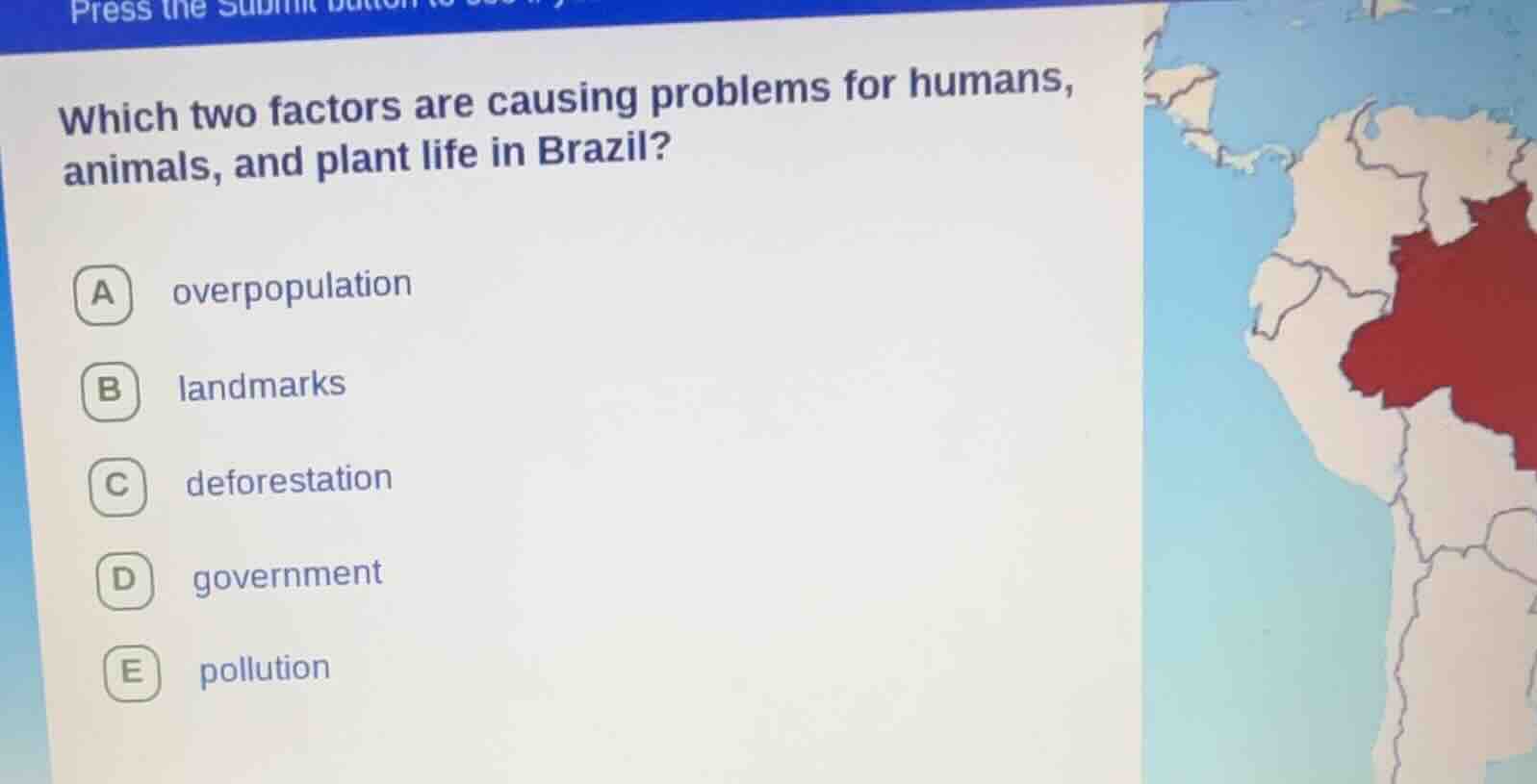 which two factors are causing problems for humans, animals, and plant l…