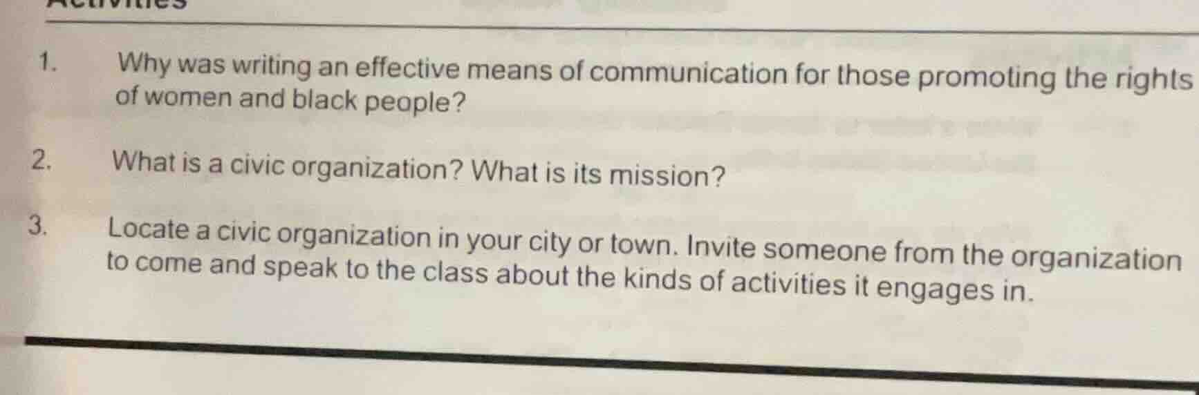 1. why was writing an effective means of communication for those promot…