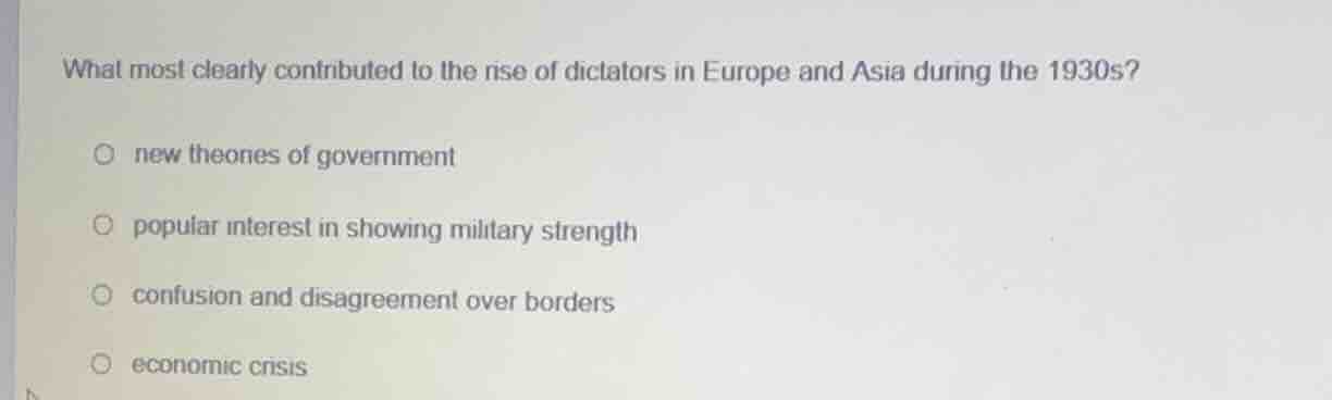 what most clearly contributed to the rise of dictators in europe and as…