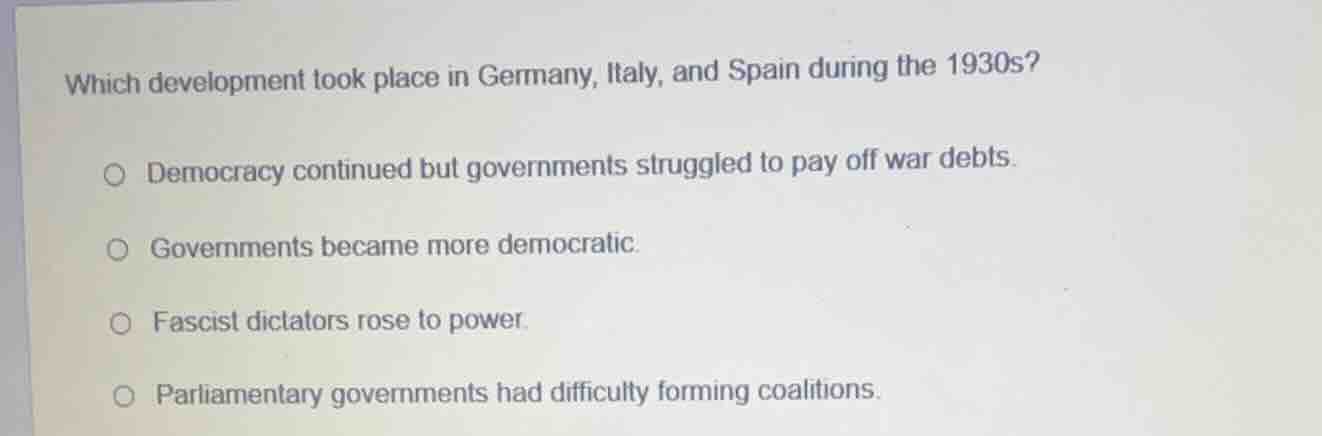 which development took place in germany, italy, and spain during the 19…