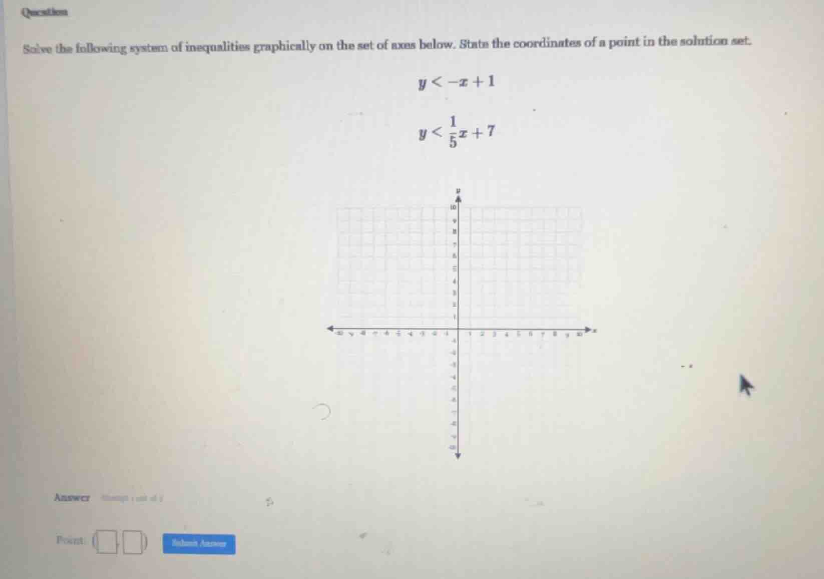 questions solve the following system of inequalities graphically on the…