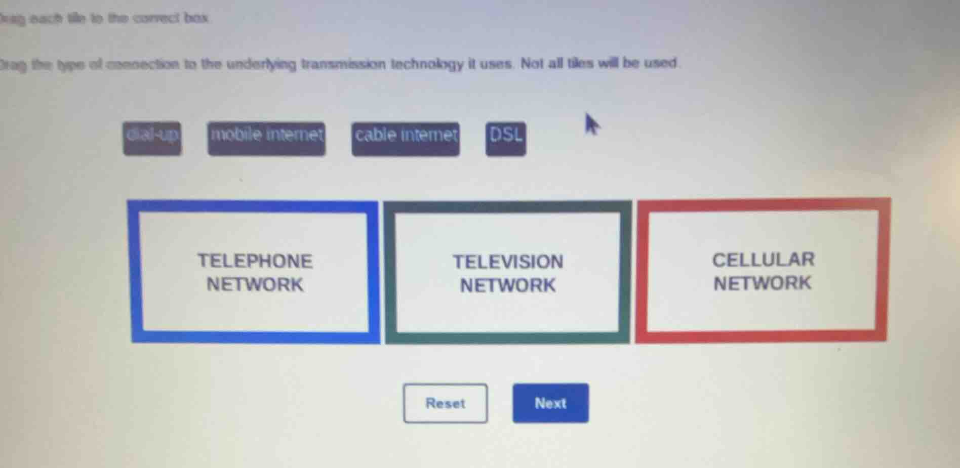 drag the type of connection to the underlying transmission technology i…
