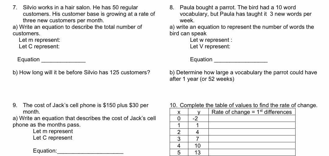 7. silvio works in a hair salon. he has 50 regular customers. his custo…