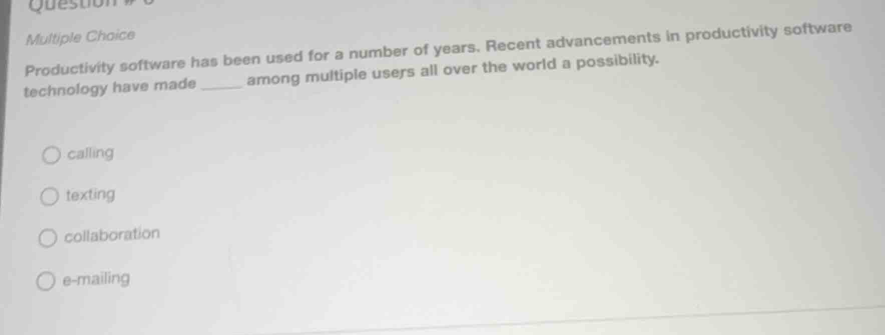 question # multiple choice productivity software has been used for a nu…