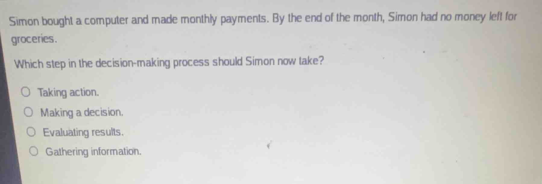 simon bought a computer and made monthly payments. by the end of the mo…