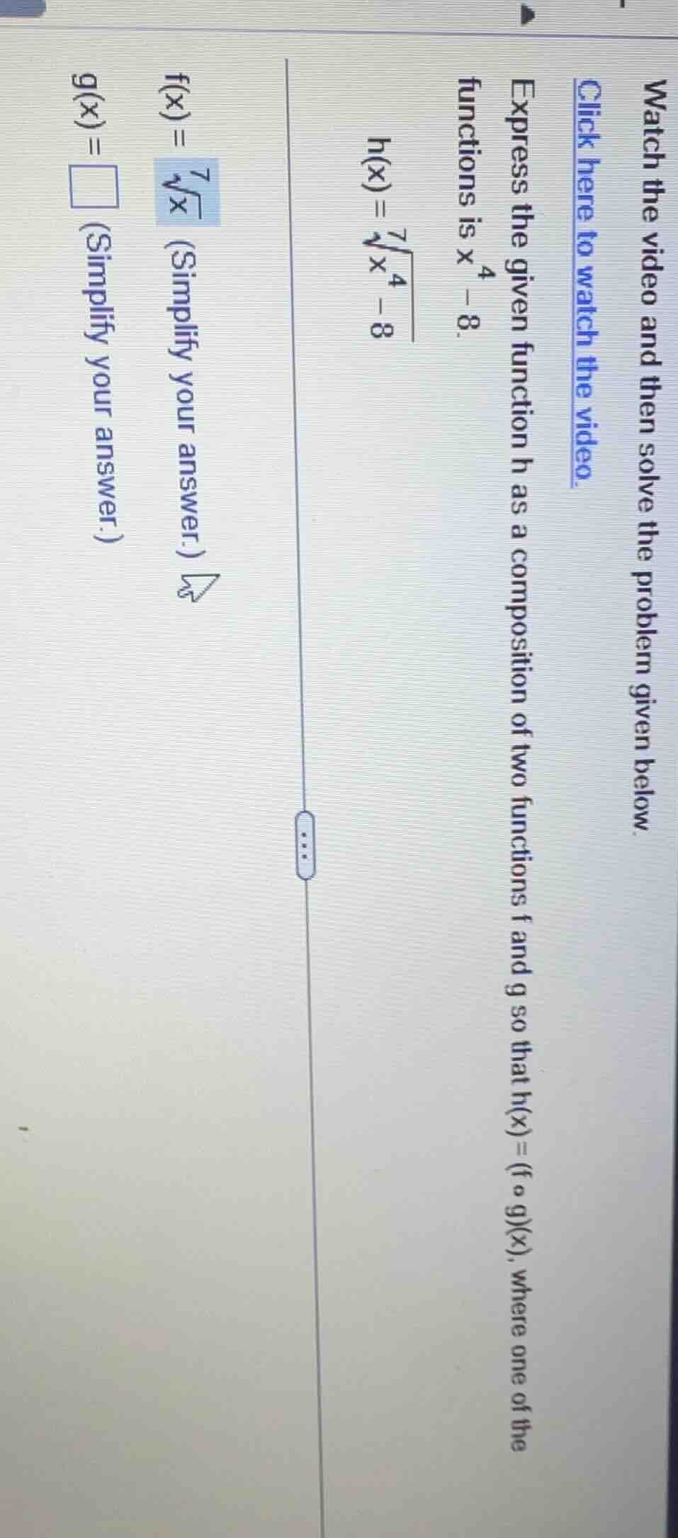 watch the video and then solve the problem given below. click here to w…