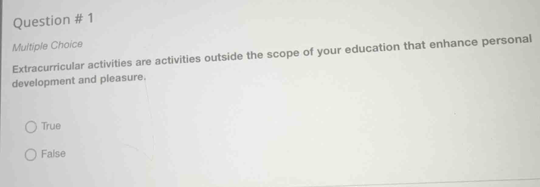 question # 1 multiple choice extracurricular activities are activities …