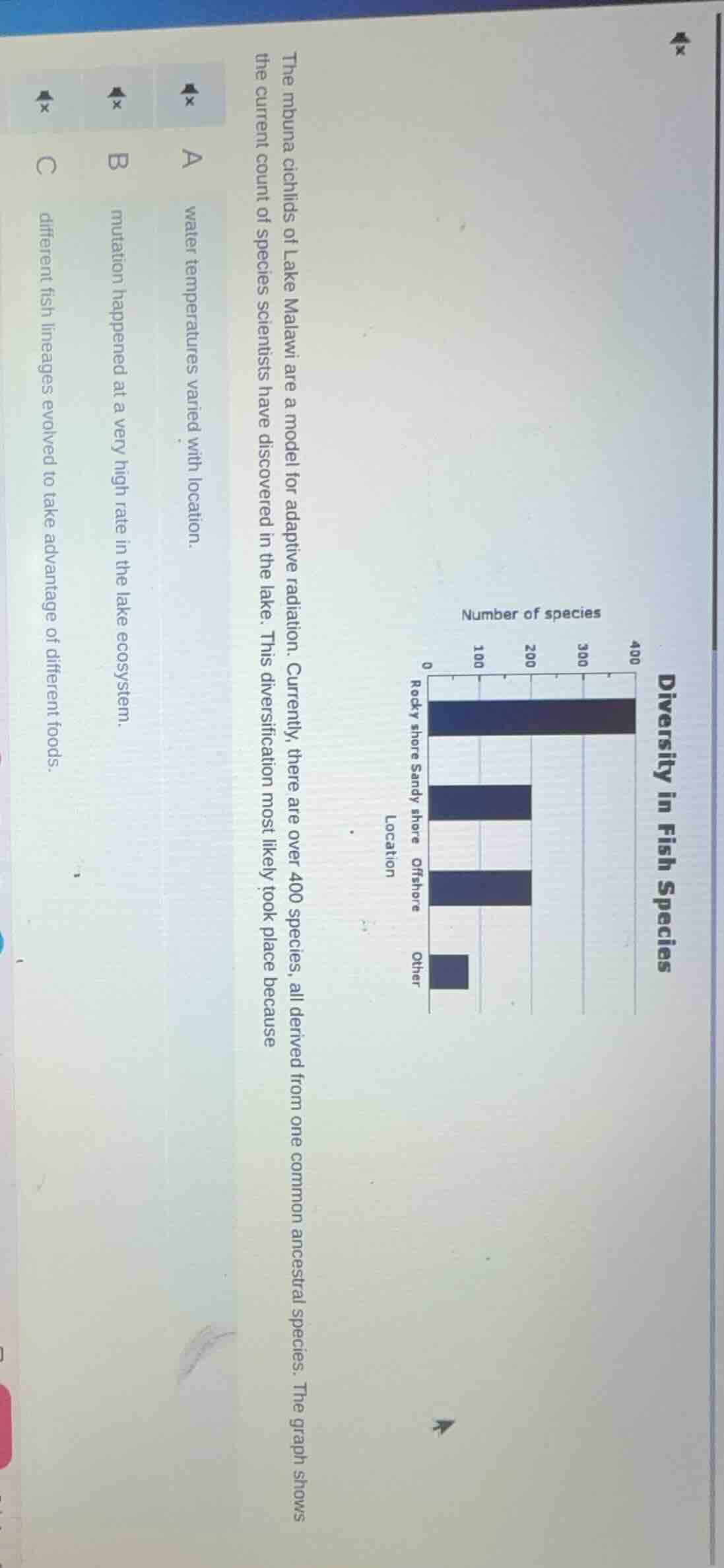the mbuna cichlids of lake malawi are a model for adaptive radiation. c…