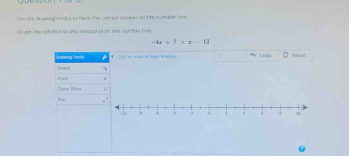 use the drawing tool(s) to form the correct answer on the number line. …