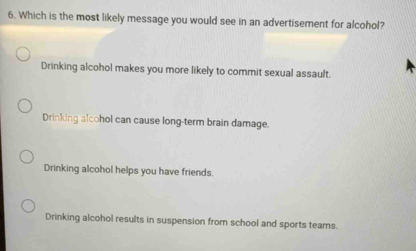 6. which is the most likely message you would see in an advertisement f…