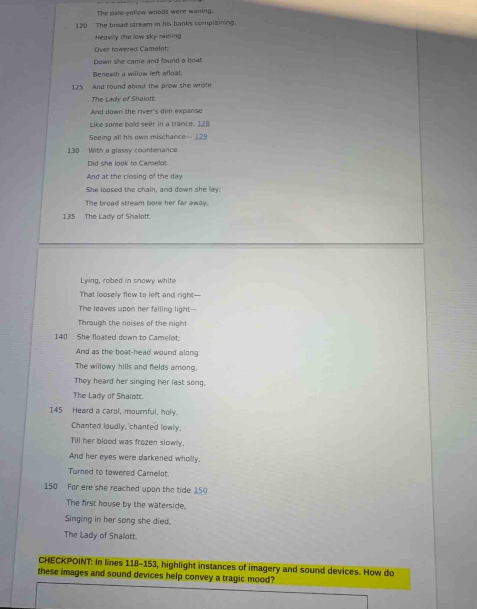 the pale - yellow woods were waning. 120 the broad stream in his banks …